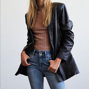 free people WTF by my side vegan leather blazer